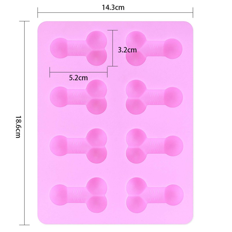 Péniszformájú jégkockakészítő forma (pink) 76021 termék bemutató kép