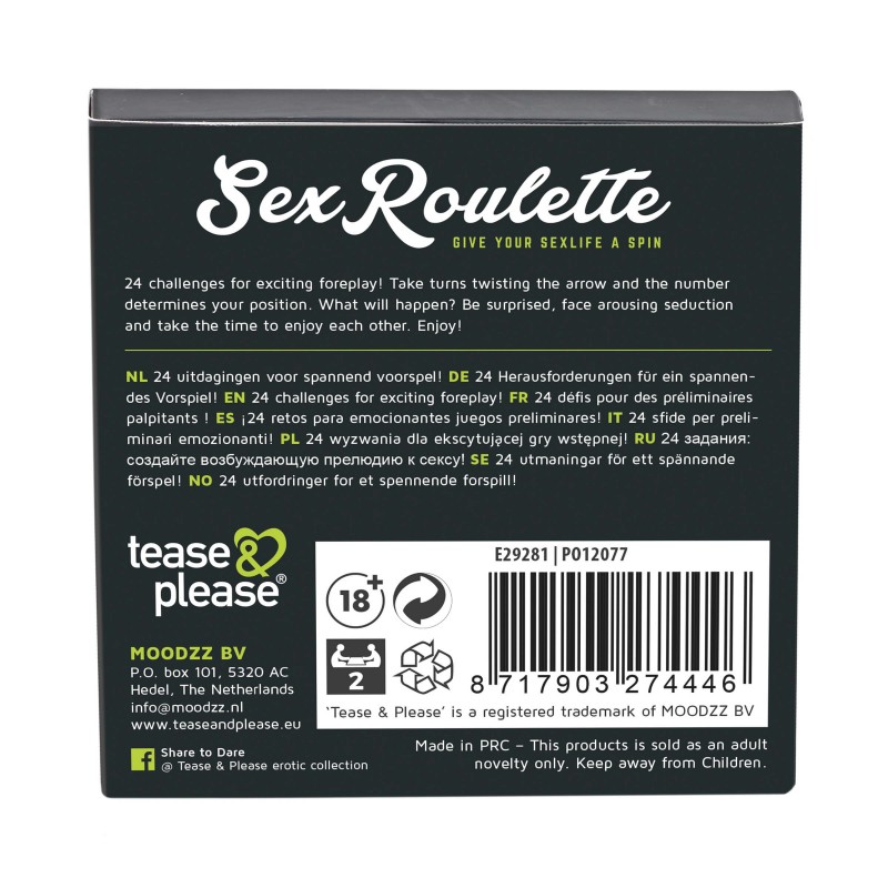 Sex Roulette Foreplay - szex társasjáték (10 nyelven) 30741 termék bemutató kép